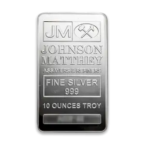 10oz Johnson Matthey Silver Bar