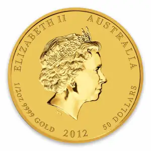 2012 1/2oz Australian Perth Mint Gold Lunar II: Year of the Dragon (2)