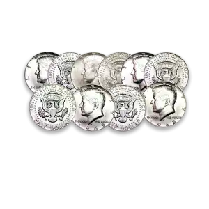 US 40% Silver Coinage - Kennedy Halves 65-69 - Junk Silver