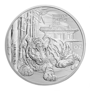 2021 South Korea 1 oz Silver Tiger BU (In Capsule) (2)