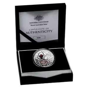 2021 1 oz Silver Royal Australian Mint : REDBACK SPIDER Colored Proof Coin (2)